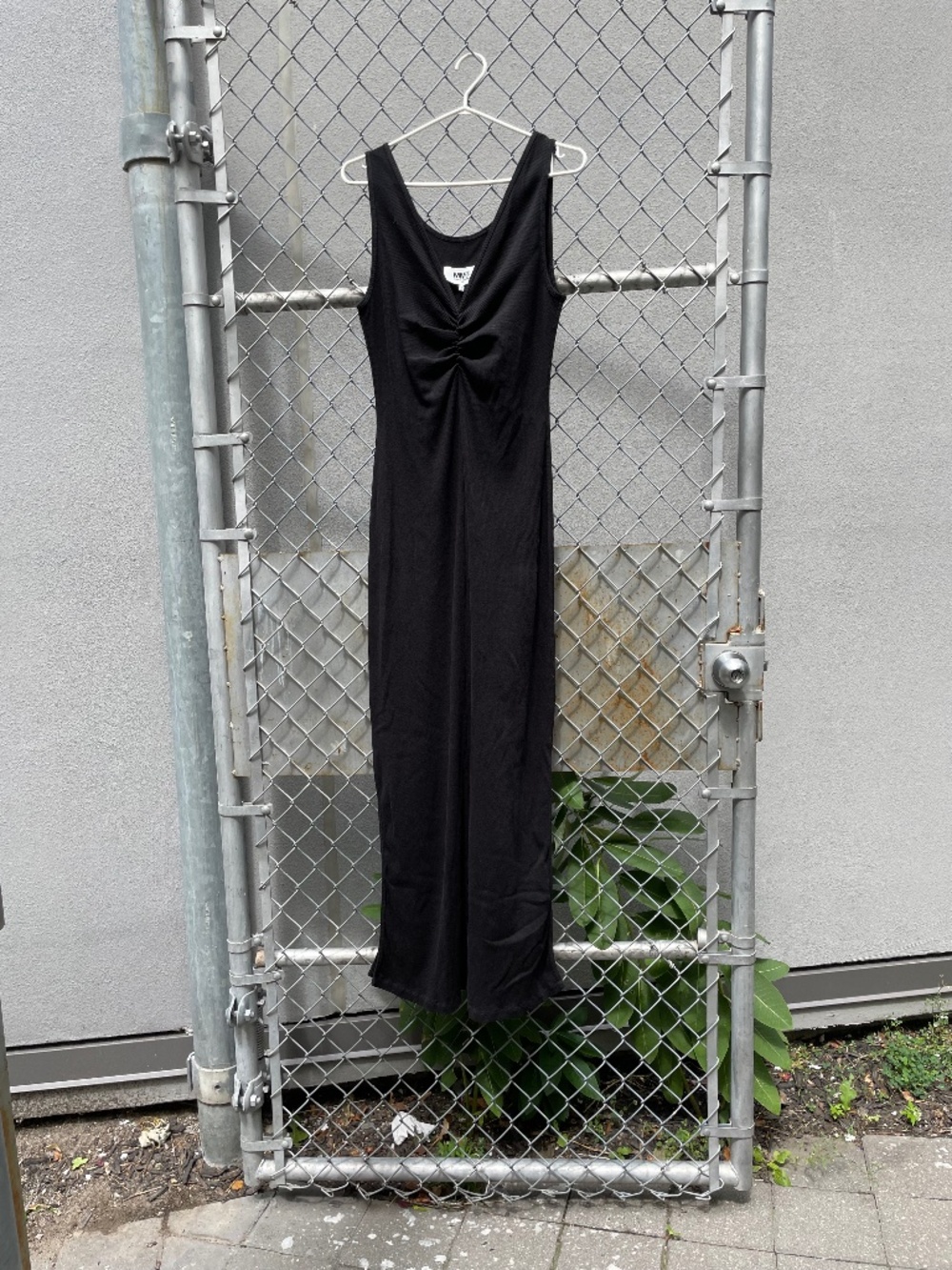 MM6 Maison Margiela Black Ribbed Long Dress, Size Large